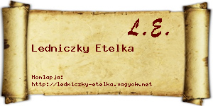 Ledniczky Etelka névjegykártya