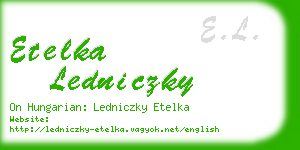 etelka ledniczky business card